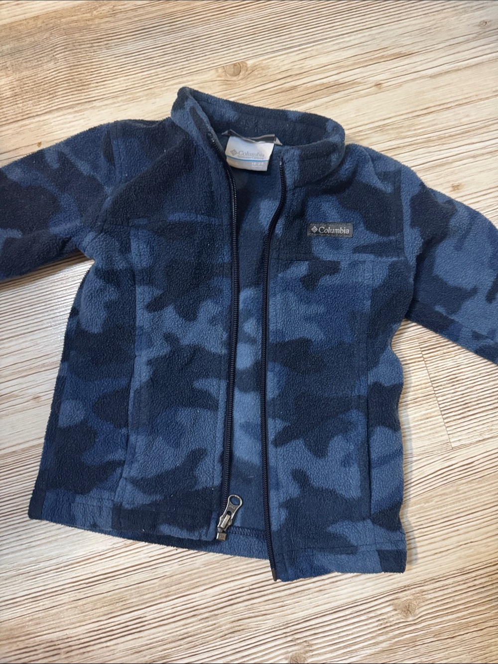 Columbia Navy and Dark Blue Camo Fleece Jacket